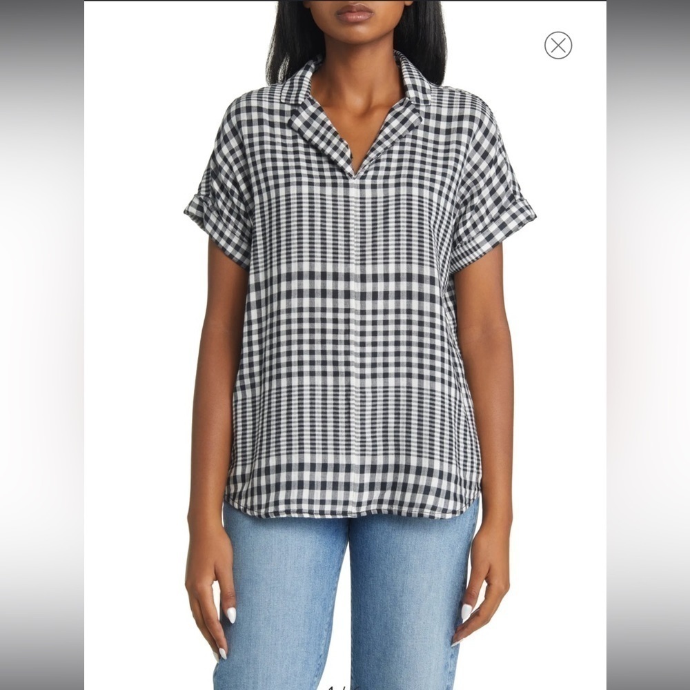 Madewell Plaid Cuffed Cotton Shirt